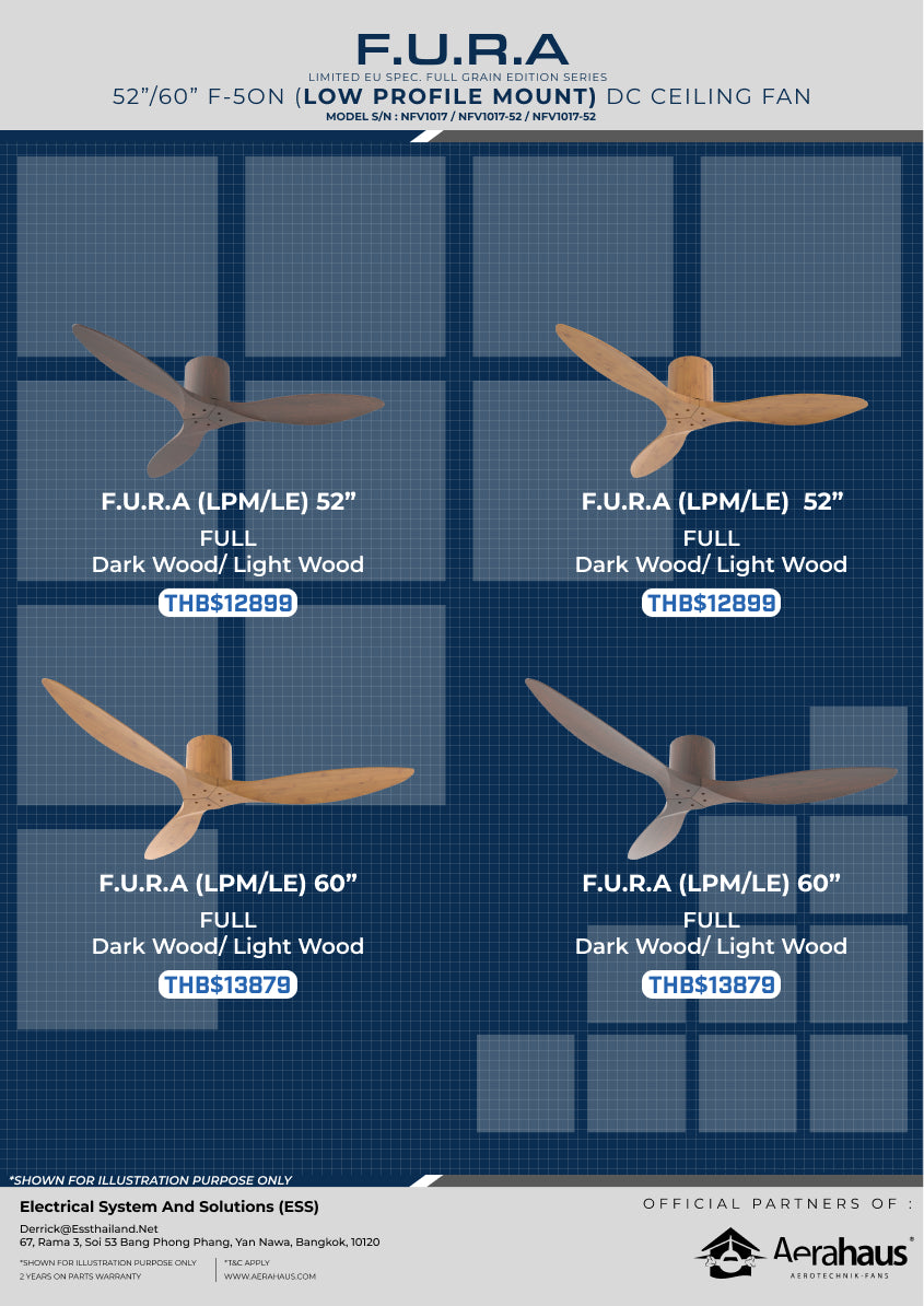 F.U.R.A EU F-50N Aerahaus Technik DC Ceiling Fan