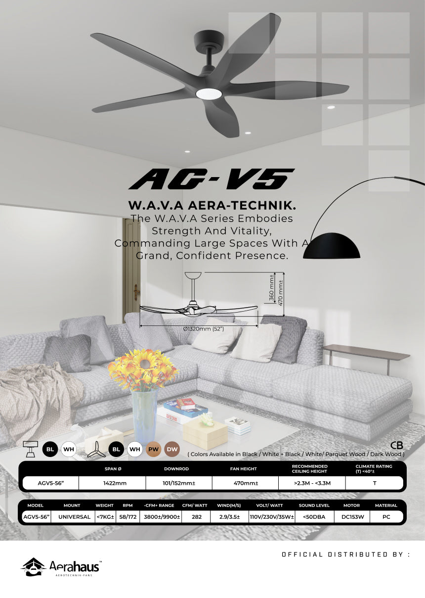 AG-V5 Aerahaus Technik DC Ceiling Fan