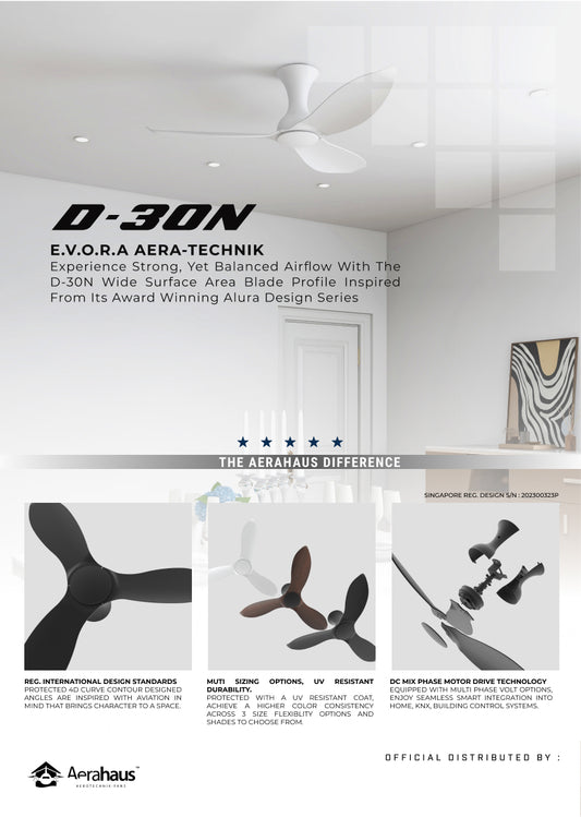 D-30N Aerahaus Technik DC Ceiling Fan