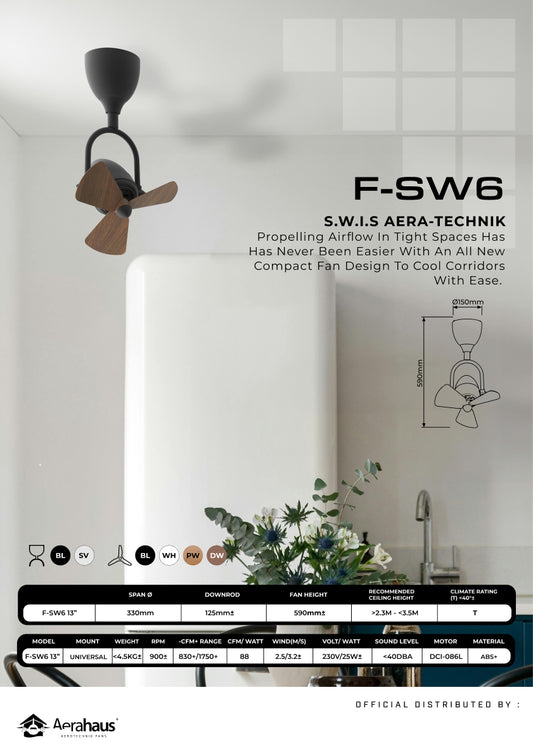 FSW6 Aerahaus Technik DC Ceiling Fan