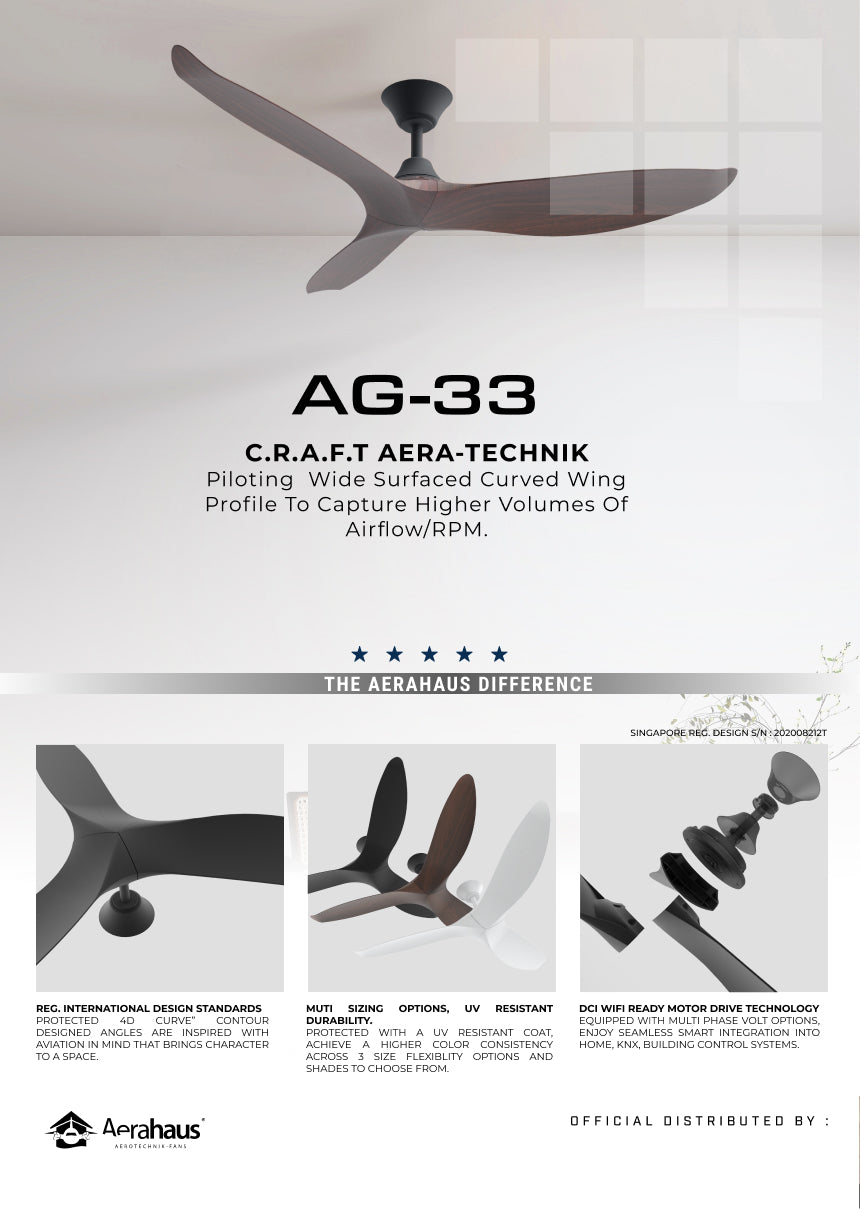 AG-33 Aerahaus Technik DC Ceiling Fan