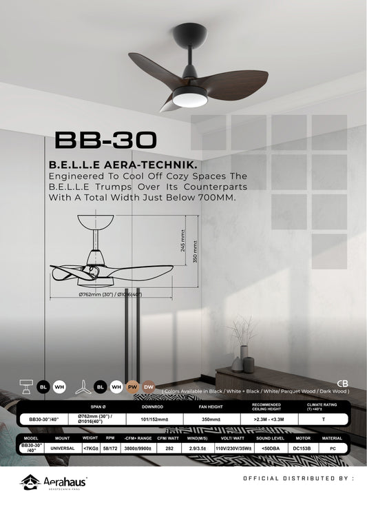 BB-30 Aerahaus Technik DC Ceiling Fan
