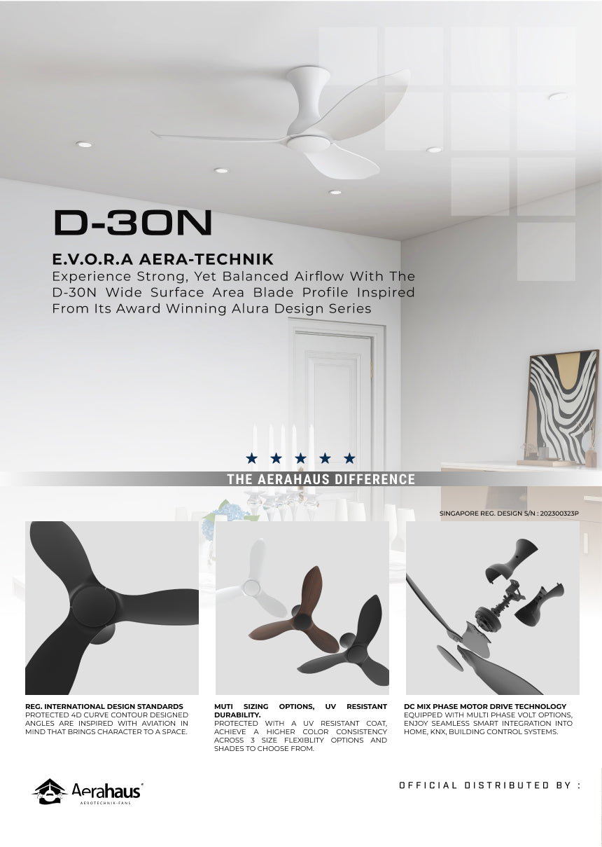 D-30N Aerahaus Technik DC Ceiling Fan