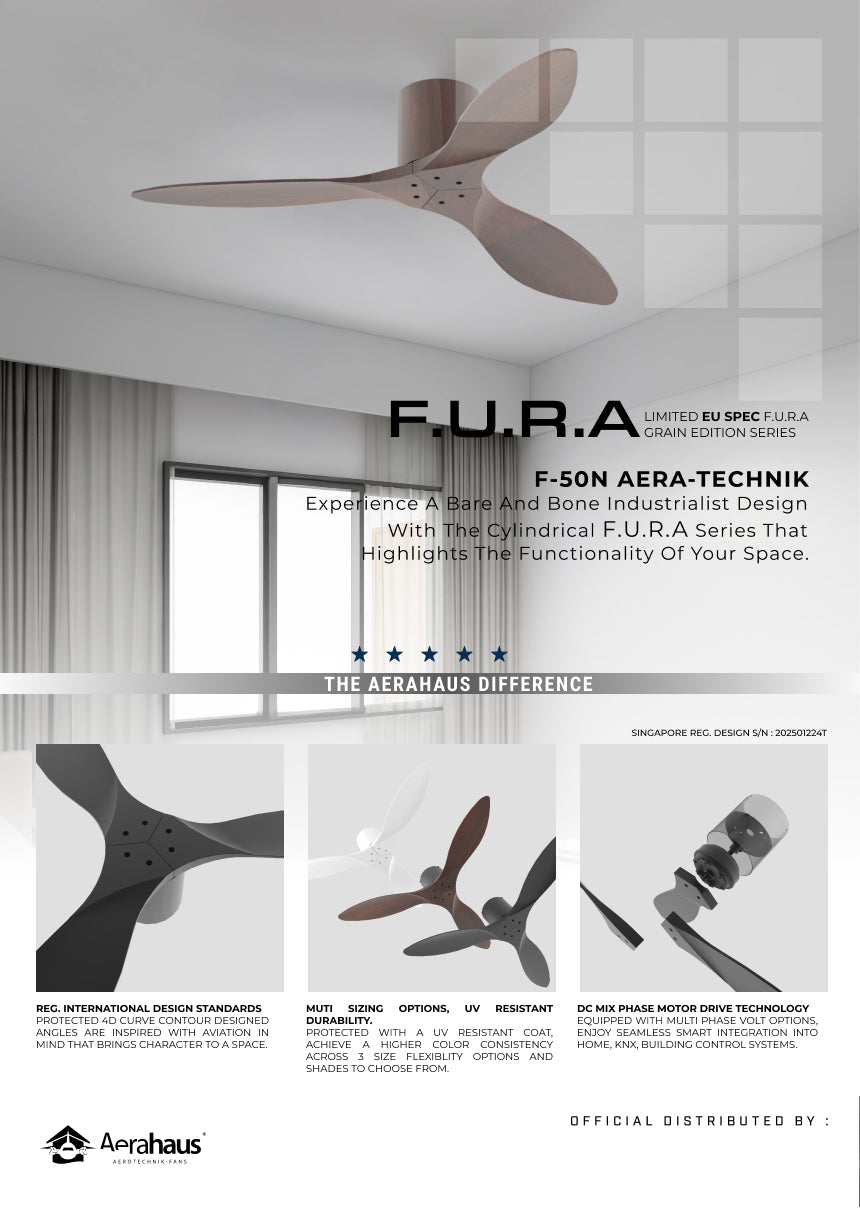 F.U.R.A EU F-50N Aerahaus Technik DC Ceiling Fan