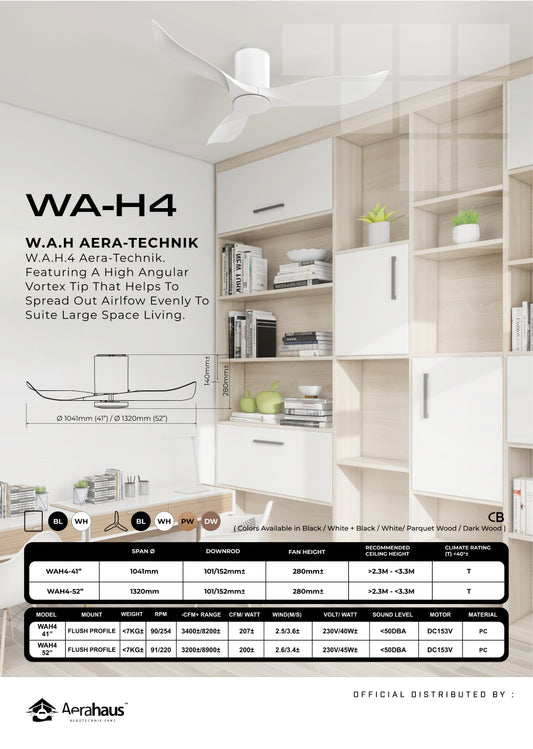 WA-H4 Aerahaus Technik DC Ceiling Fan